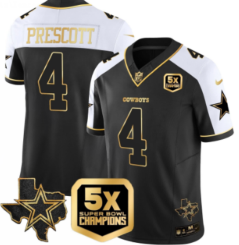 Men 2026 Dallas Cowboys #4 Prescott black Nike NFL Jersey 081601